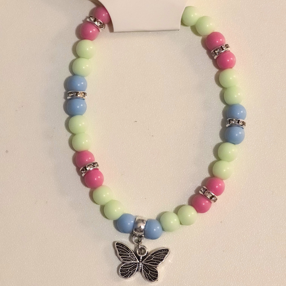 Colorful Beaded Butterfly Bracelet for Kids